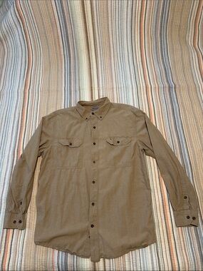 Carhartt Men's Casual Button-Down Shirt in khaki